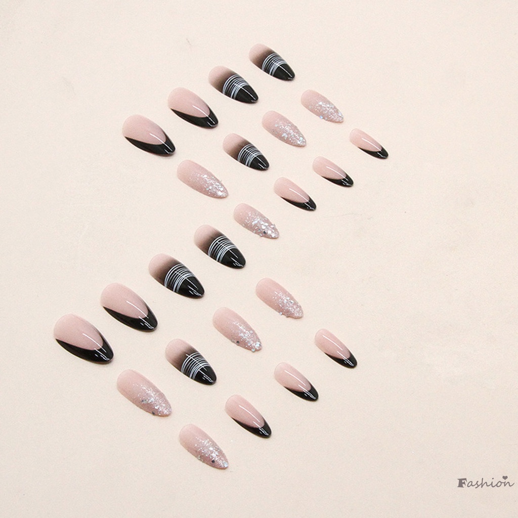 Móng Tay Giả Đính Kim Sa Màu Trắng Ngọt Ngào Và Quyến Rũ Có Thể Tái Sử Dụng