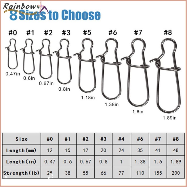 Set 100 Kẹp Cá Số 0 Chuyên Dụng#-8# Kẹp Móc Câu Cá Bằng Thép Không Gỉ