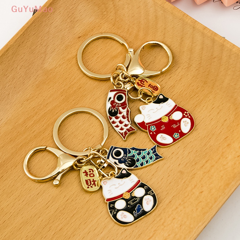 [cxGUYU] 1 Móc Khóa Hình Mèo Beckoning Phong Cách Nhật Bản Cho Nữ PRTA