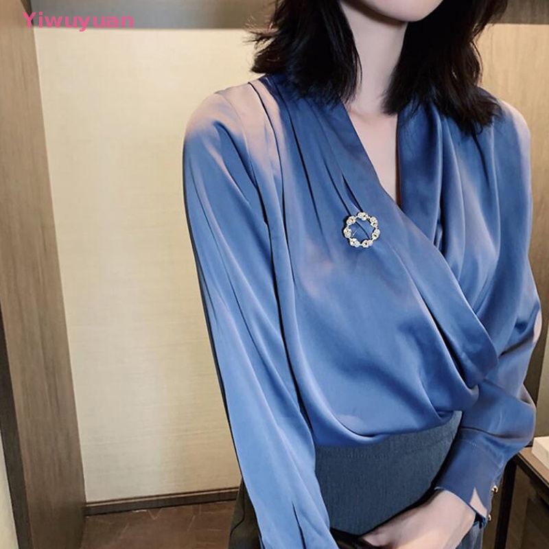 Ghim Cài Áo Hình Lá Đính Ngọc Trai Nhân Tạo Thời Trang Mới