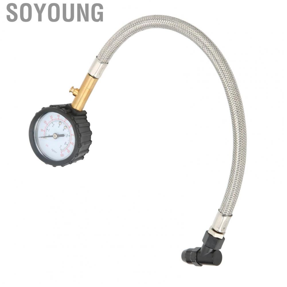 Soyoung Air Inflator Gauge  2pcs Pressure Resistant Tire Pressure Gauge 4 Units Heavy Duty  for Bike for Car