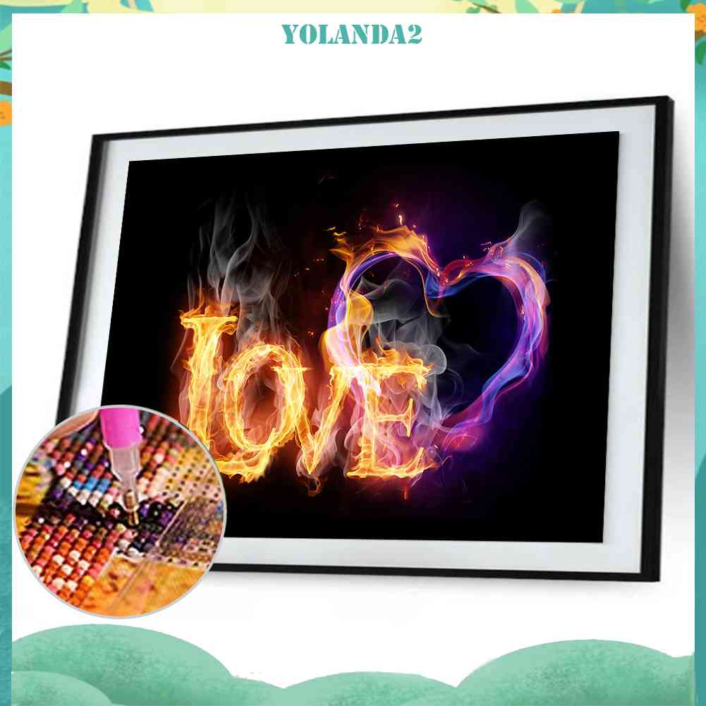 Bộ Tranh Đính Đá Tự Làm 5D DIY Hình Trái Tim Xinh Xắn