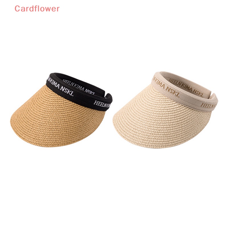 < Cardflower > Mũ Cói Chống Nắng / Tia UV Hở Chóp Gấp Gọn Được Thời Trang Đi Biển Mới Cho Nữ
