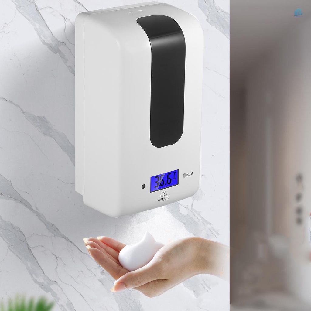 Máy Phân Phối Bọt Tự Động (s2mwvn) Với Nhiệt Kế °C/°F Hộp Đựng Xà Phòng Tạo Bọt Sử Dụng Pin Không Tiếp Xúc 1200ML