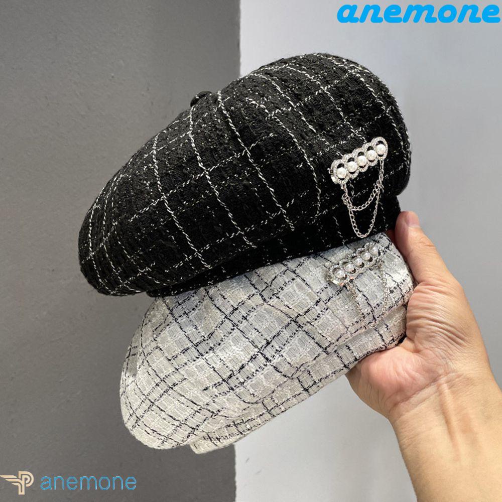 Mũ Nồi Beret Họa Tiết Kẻ Sọc Cổ Điển Giữ Ấm Mùa Thu Cho Nữ