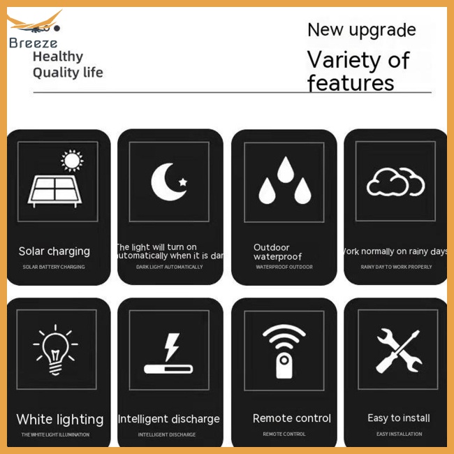 Đèn Năng Lượng Mặt Trời Chống Thấm Nước Kèm Điều Khiển Từ Xa Tiện Dụng Trang Trí Gara Sân Vườn