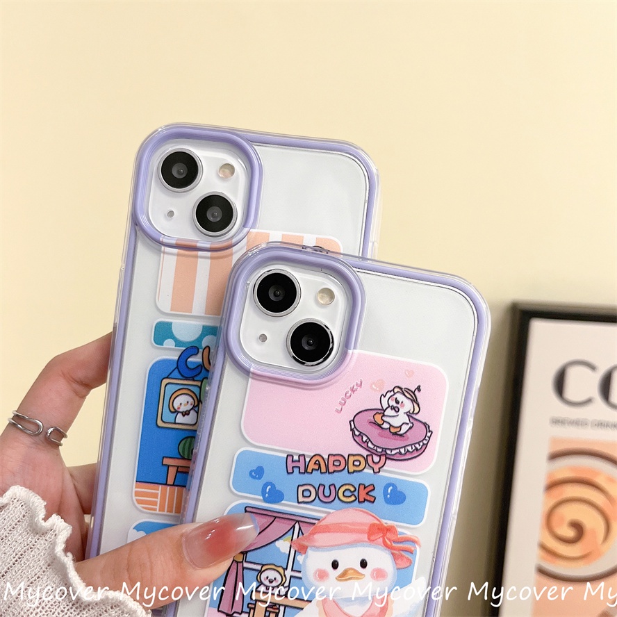 Ốp Điện Thoại Silicon Mềm Hình Chú Vịt Hoạt Hình Dễ Thương Cho iPhone 14 13 12 11 Pro Max X XR Xs Max 6 7 8 Plus