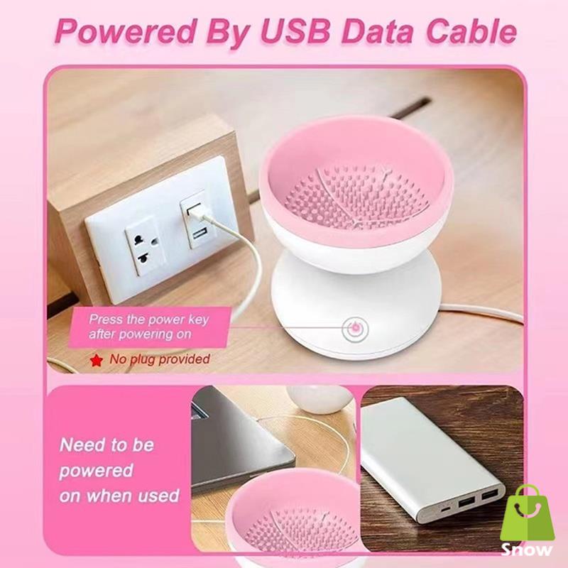 Máy Vệ Sinh Cọ Trang Điểm Có Cổng Sạc USB Tiện Dụng