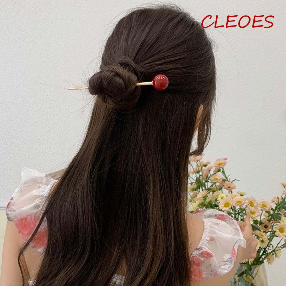 Trâm Cài Tóc Đính Bóng Kim Loại Phong Cách Trung Hoa Cổ Điển Cho Nữ