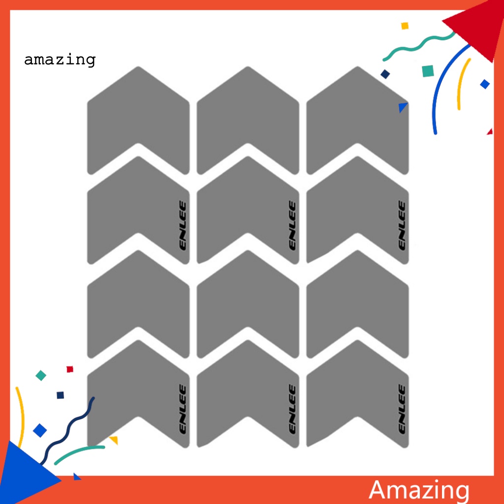 Bộ 12 Miếng Dán Phản Quang Siêu Mỏng Trang Trí Bánh Xe Đạp Leo Núi Ban Đêm