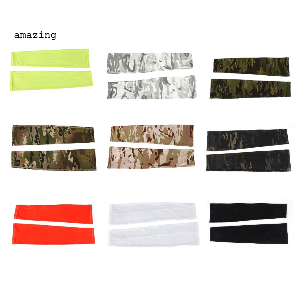 1 Cặp Vỏ Bọc Cánh Tay Làm Mát Bằng Polyester Tiện Dụng Khi Lái Xe / Leo Núi / Đi Biển /