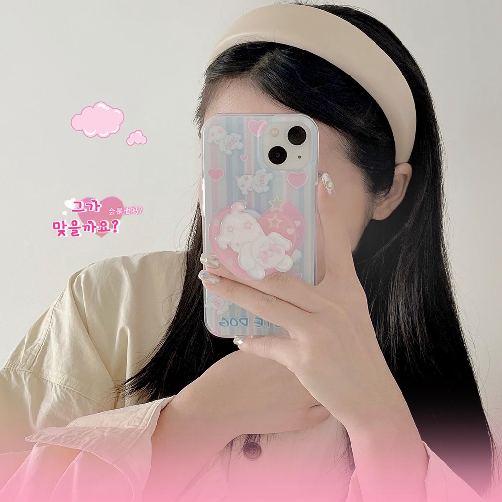 Ốp Điện Thoại Imd Silicone Mềm Trong Suốt In Hình Chú Chó Hoạt Hình Có Giá Đỡ Cho iPhone11 12 13 14 Pro Max