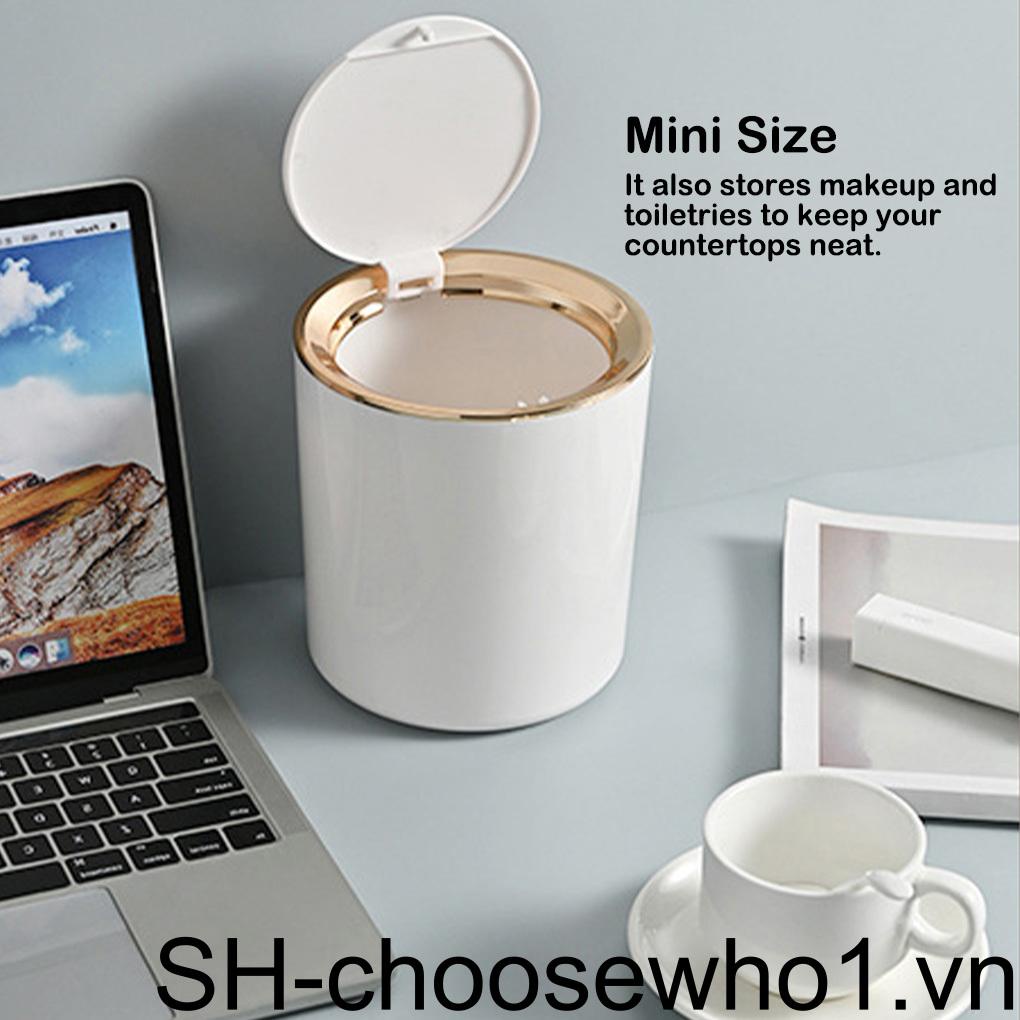 Thùng Rác Nhựa Mini Để Bàn Dạng Nhấn Tiện Dụng Cho Gia Đình