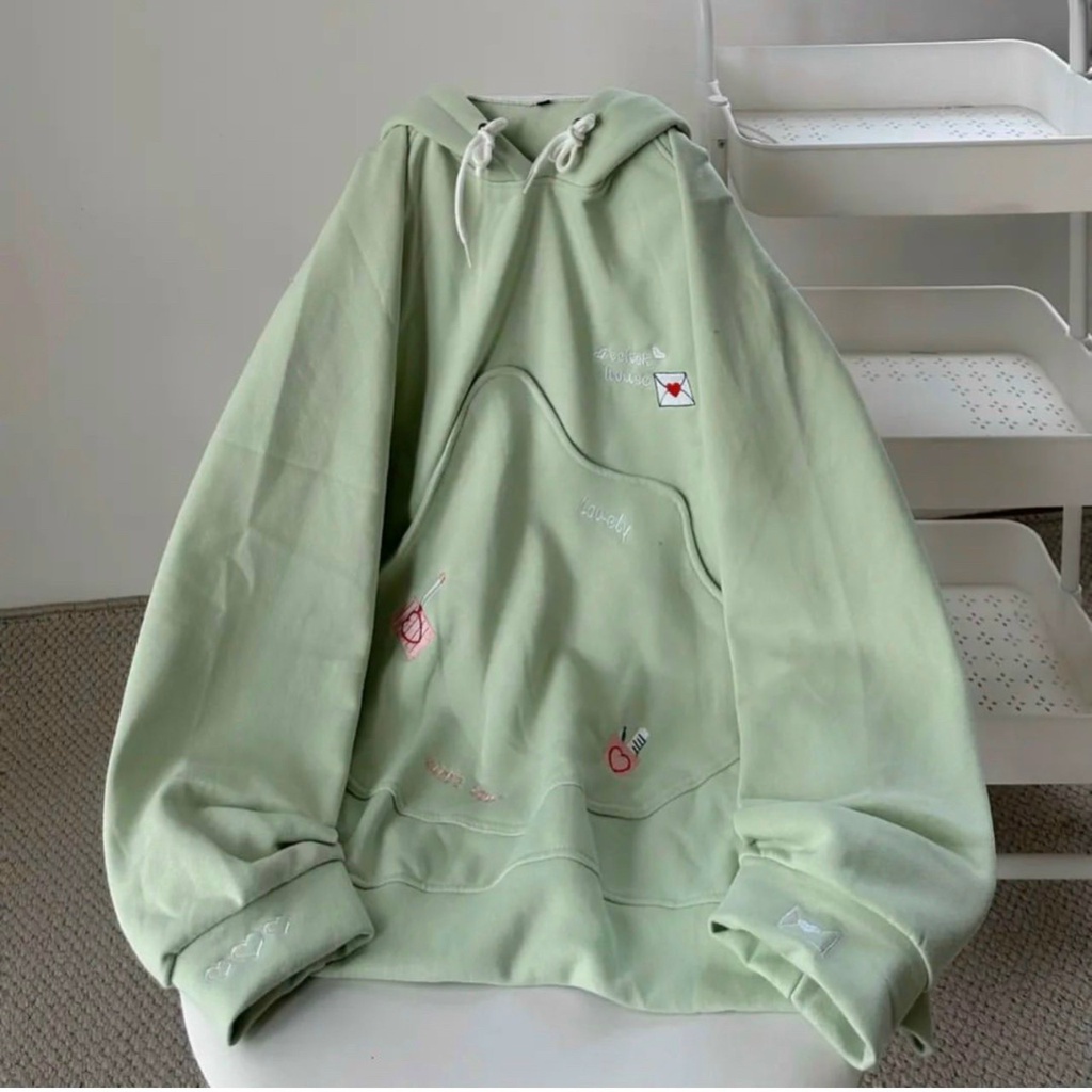 Áo Khoác Hoodie Nam Nữ In Hình Trái Tim LOVE Họa Tiết Siêu Dễ Thương Form Rộng Phối Túi Thời Trang Cực Xịn. TP