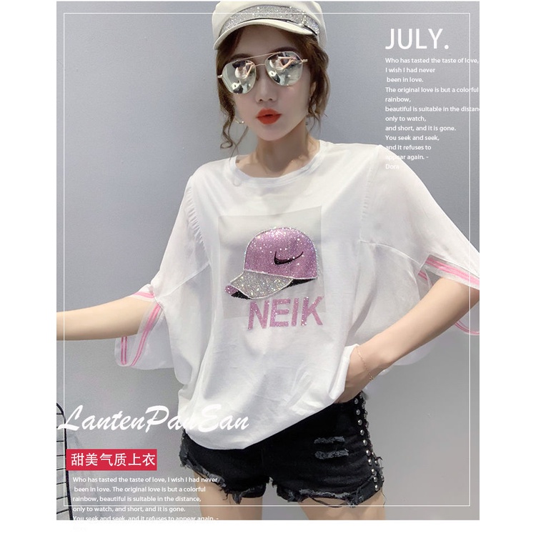 Áo Thun Tay Cánh Dơi Phong Cách Châu Âu Thời Trang Mùa Hè 2023 Mới Cho Nữ