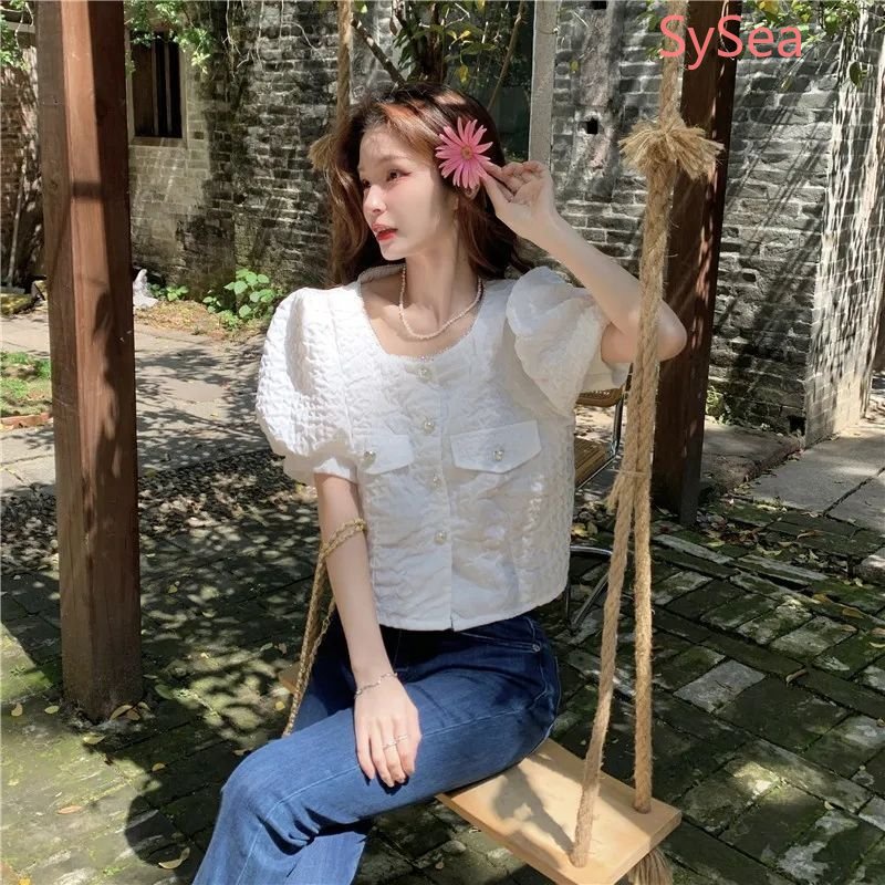 Áo Kiểu Tay Phồng Thời Trang Mùa Hè Hàn Quốc Cho Nữ