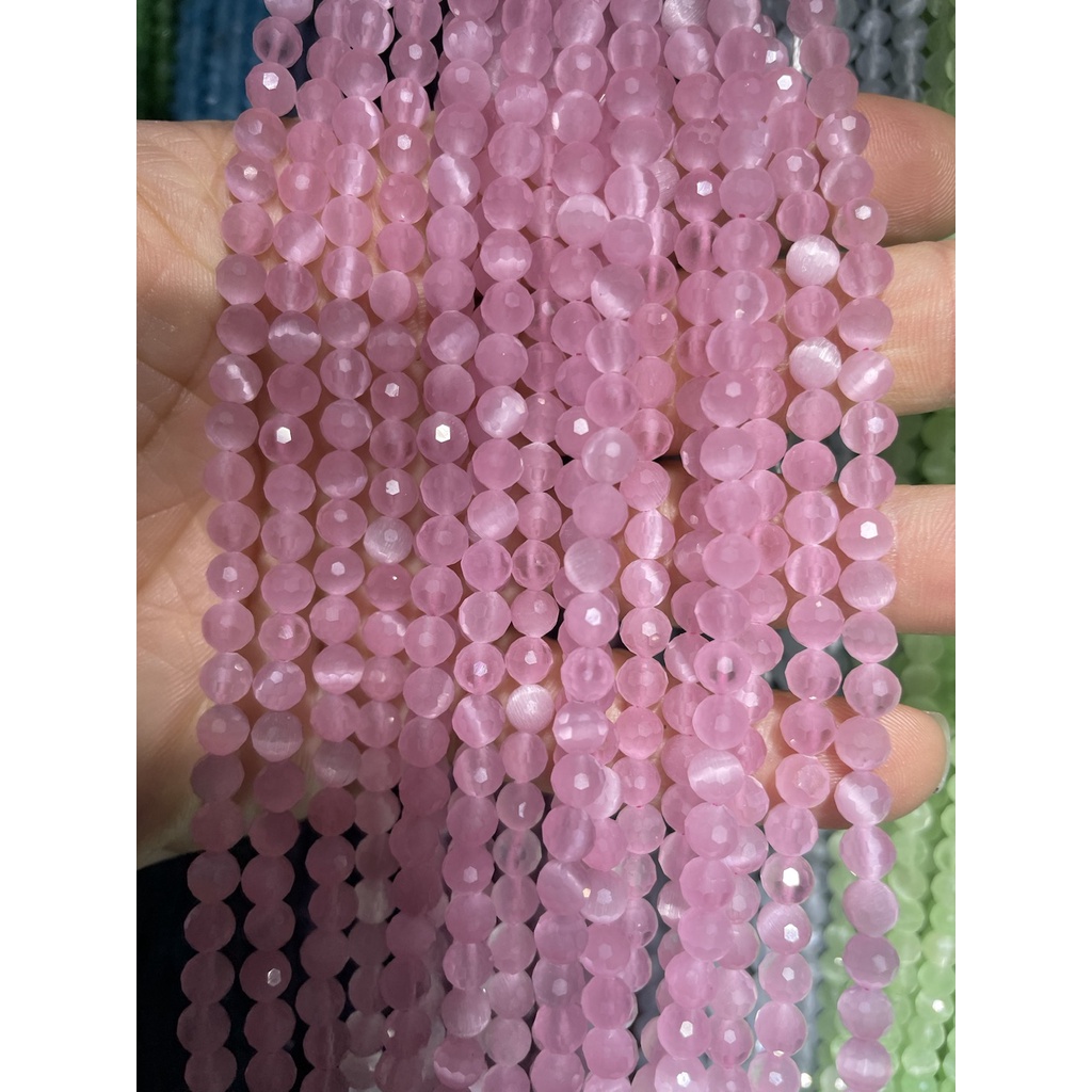 Chuỗi Hạt Đá Mắt Mèo Siêu Nhỏ Lấp Lánh Dùng Làm Trang Sức DIY