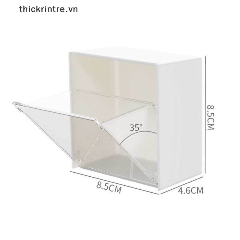 Hộp Đựng Tăm Bông / Bông / Trang Sức Bằng Nhựa Gắn Tường Chống Bụi Tiện Dụng