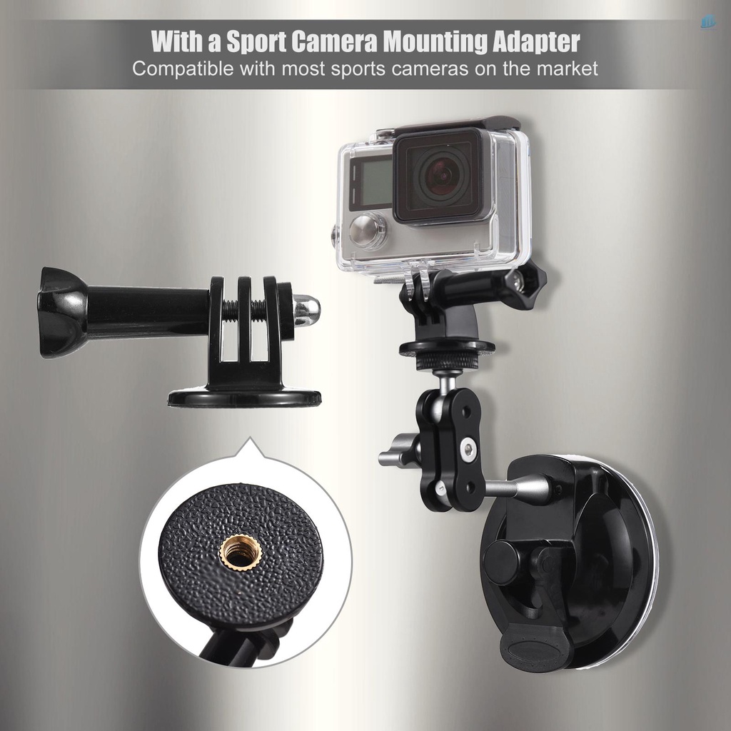 Giá Đỡ Máy Ảnh Hai Đầu 3600 Độ Gắn Xe Hơi / Máy Ảnh° Tải Trọng Lớn 450g Thay Thế Cho Điện Thoại iPhone 11 / 10 / 9 / 8 / Osmo Action