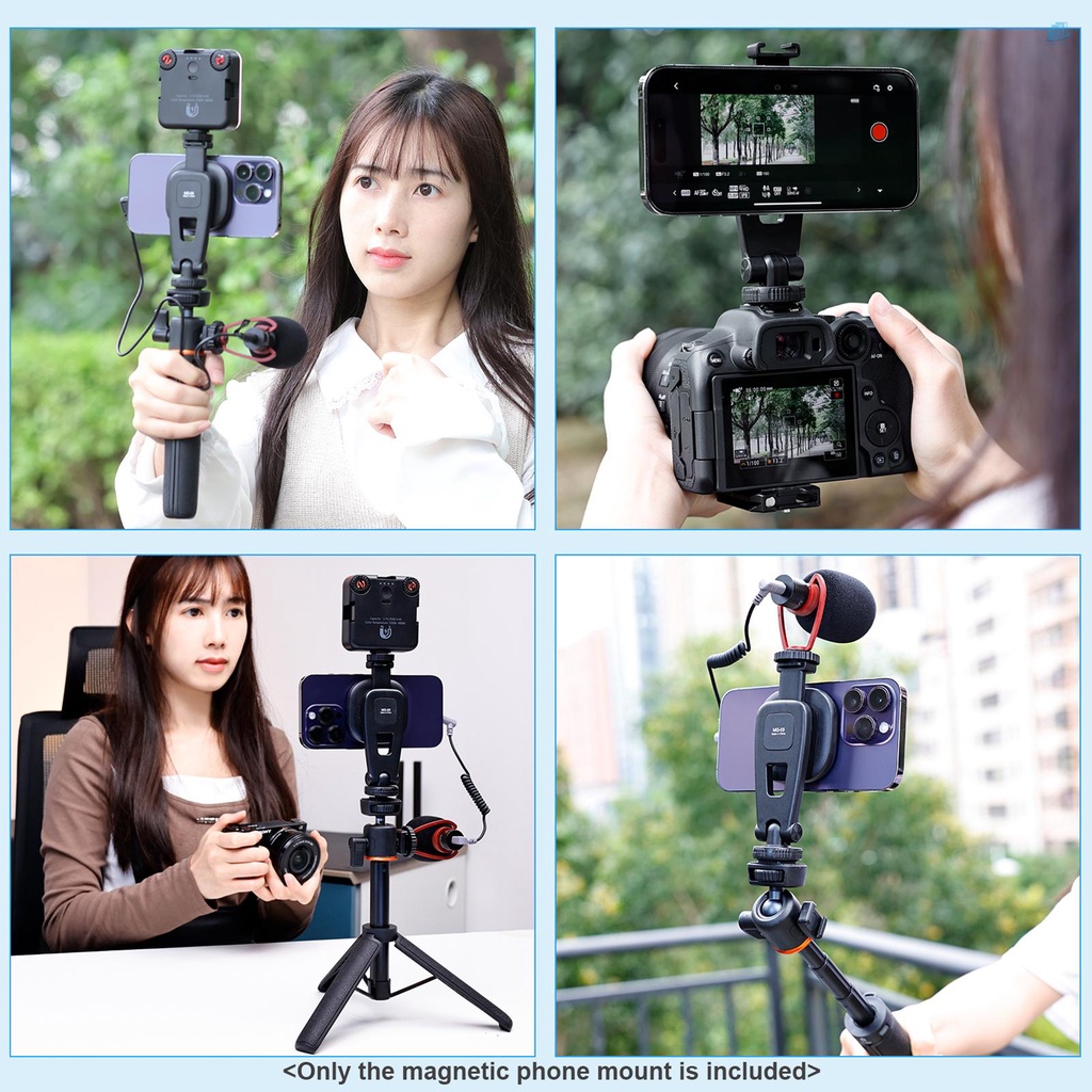 Giá Đỡ Điện Thoại Từ Tính Vrinone VRIG MG-03 Có Thể Xoay 360 Độ Gắn Đế Ba Chân 1 / 4 Inch° Ốp Điện Thoại Có Thể Xoay Được Thay Thế Cho iPhone 12 / 13 / 14 Series Và Mo