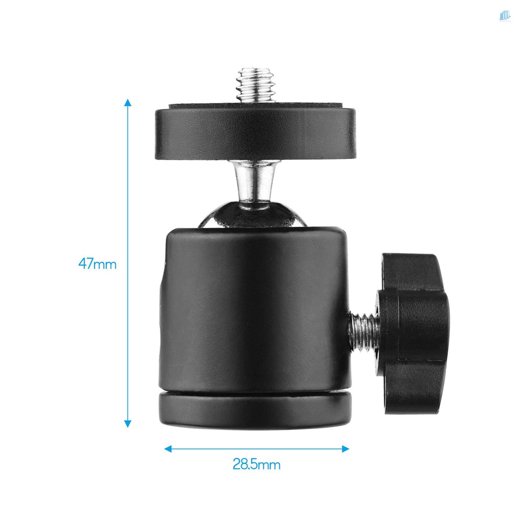 Bộ 2 Đầu Chuyển Đổi Gậy Ba Chân Mini Xoay 360 Độ Kèm Ốc Vít 1 / 4 Inch Thông Dụng Cho DSLR ILDC Camera DV Tripod