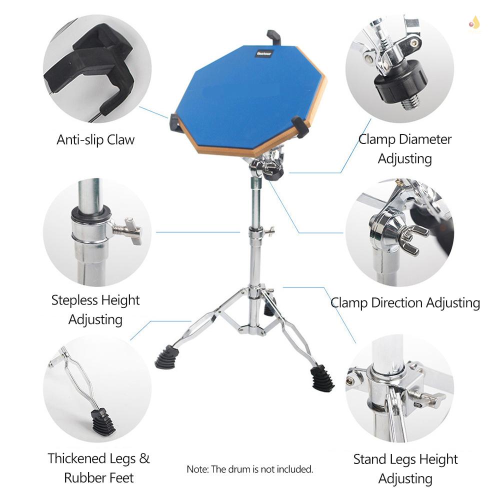 Giá Đỡ Trống Ba Chân Bằng Thép Carbon Mạ Kẽm 12 inch Chiều Cao 19.7inch-29.5inch Có Thể Điều Chỉnh Độ Cao