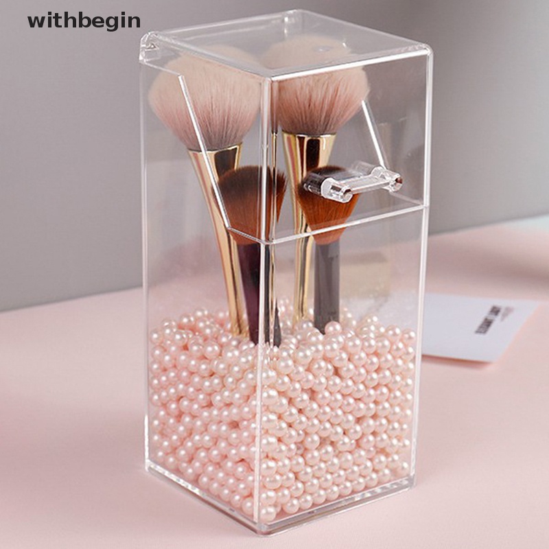 Giá Đỡ Cọ Trang Điểm Chất Liệu Acrylic Trong Suốt