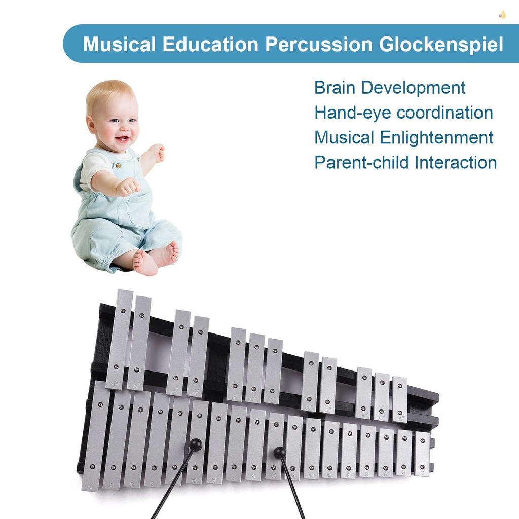 Bộ Nhạc Cụ Glockenspiel Xylophone 30 Note Khung Nhôm Gấp Gọn Được Kèm Túi Đựng