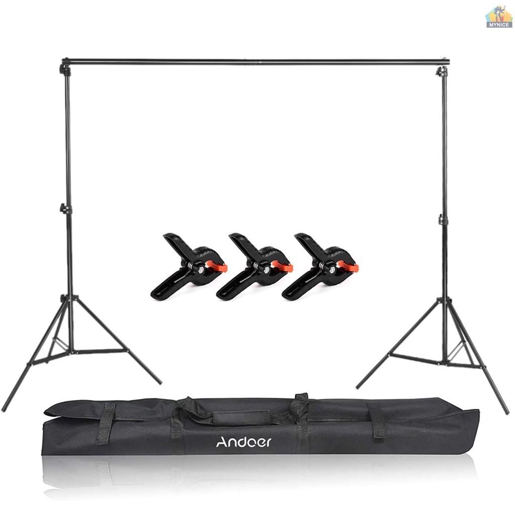 ANDOER Set 3 Kẹp Cố Định Phông Nền Chụp Ảnh Bằng Hợp Kim Nhôm Kích Thước 2 * 3m / 6.6 * 10ft Kèm Túi Đựng Tiện Dụng