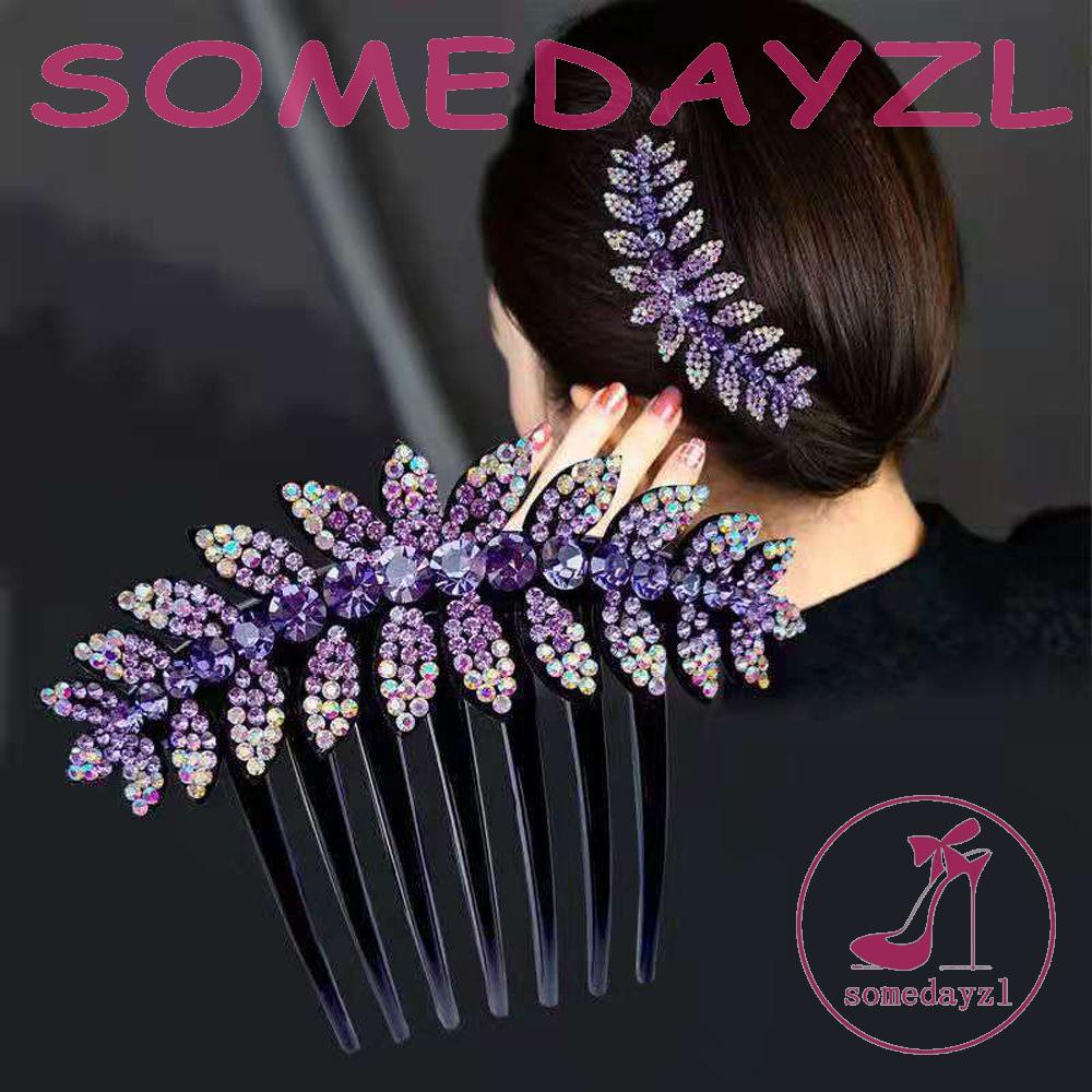 Giá Đỡ Lược Cài Tóc Đuôi Ngựa Thời Trang Dành Cho Bạn Nữ|Kẹp Tóc Đính Hạt Thời Trang Cho Nữ