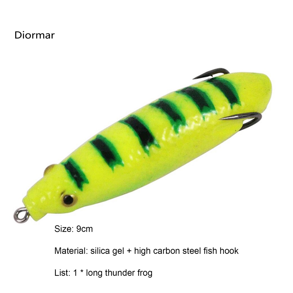 Mồi Câu Cá Giả Hình Ếch 3D Mắt Dài 9cm Có Lưỡi Câu Kép Sống Động Như Thật
