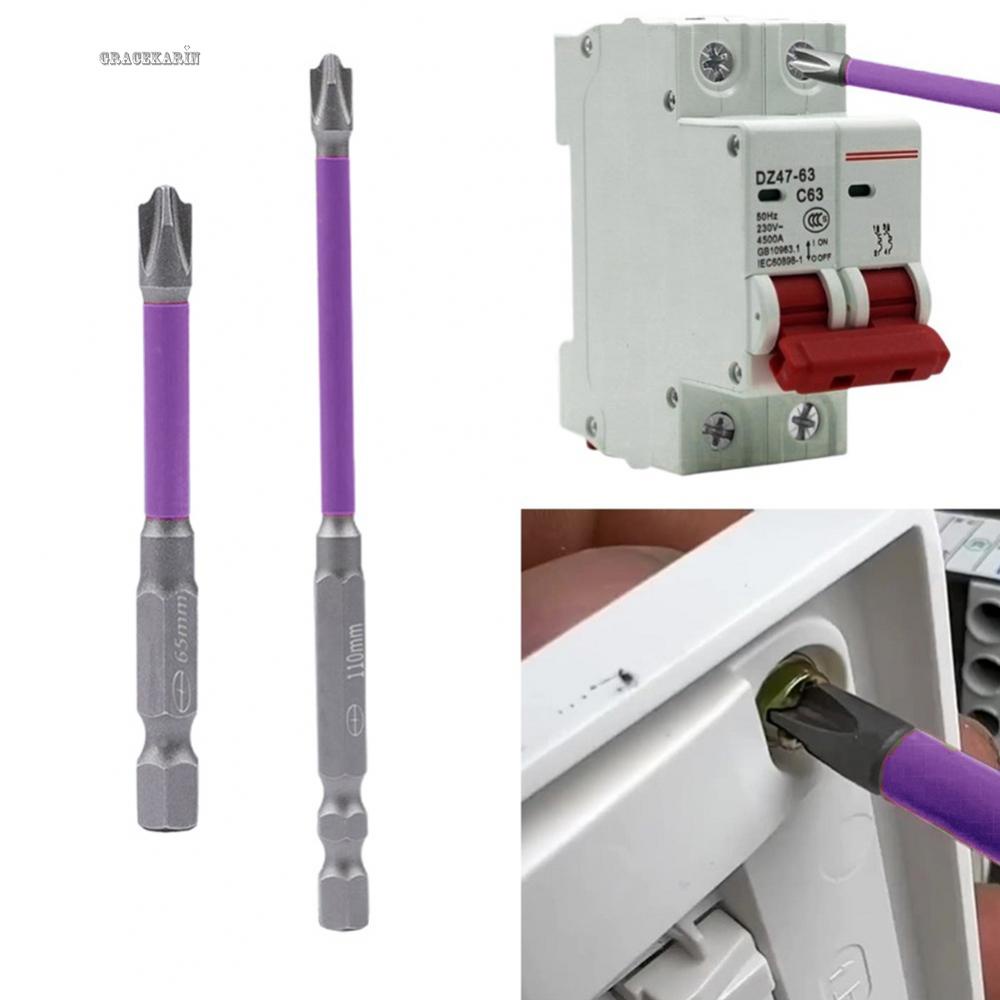 【GRCEKRIN】Magnetic Cross Screwdriver Bit for Socket Switch FPH2 65mm and 110mm Alloy Steel