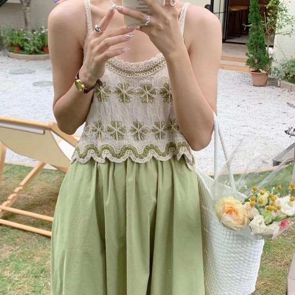 Áo Hai Dây Dáng Ngắn Hở Lưng Họa Tiết Kẻ Sọc Phong Cách Retro Thời Trang Đi Biển Cho Nữ