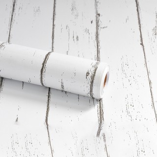 5-10 Mét Decal Giấy Dán Tường GIẢ VÁN SỌC TRẮNG Khổ Rộng 45cm, Keo Sẵn Tiện Lợi