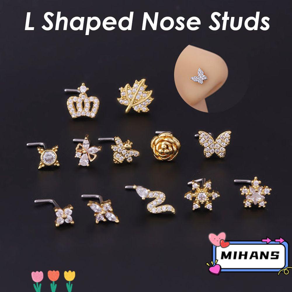 Khuyên Mũi Hình Chữ L Phong Cách Punk Thời Trang