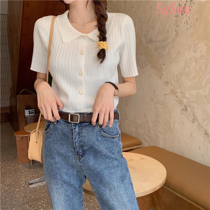 Áo Polo Dệt Kim Thời Trang Mùa Hè Dành Cho Nữ