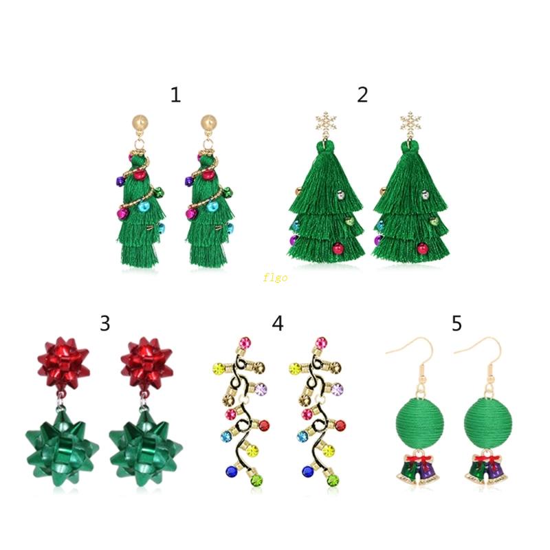 Khuyên Tai Hợp Kim Dáng Dài Phong Cách Giáng Sinh Cho Nữ