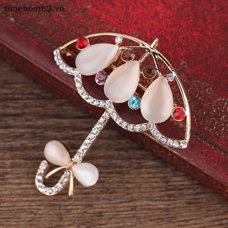 Ghim Cài Áo Hình Cây Dù Hoạt Hình Tráng Men Thời Trang