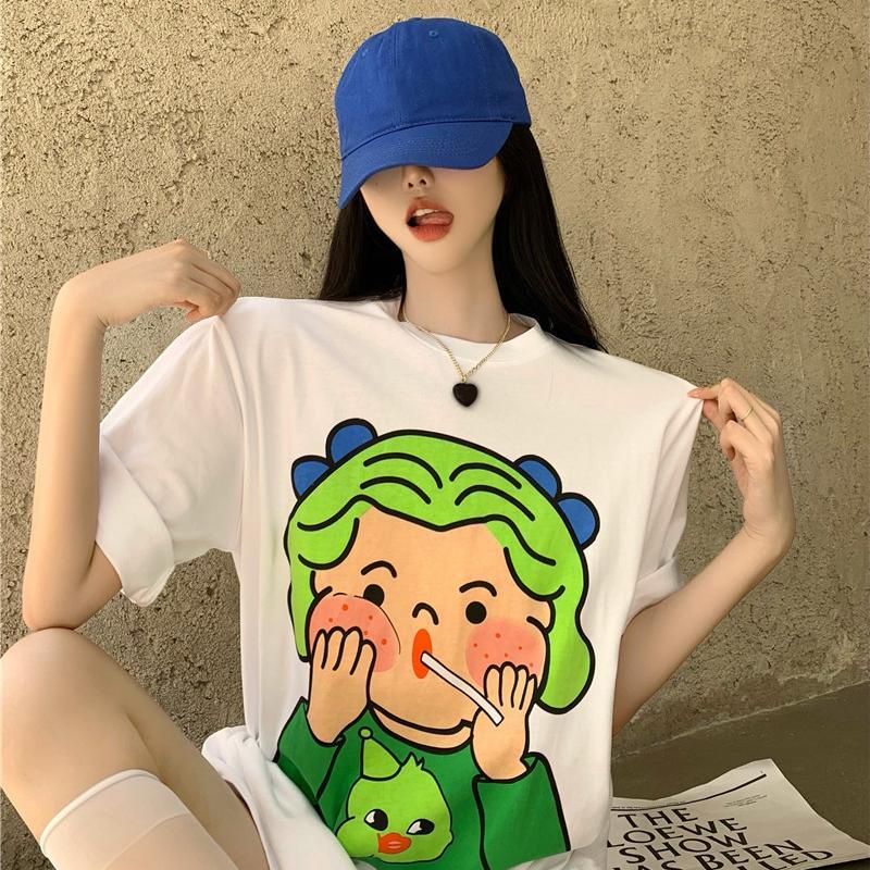 Áo Thun Tay Ngắn Plus Size Phong Cách Hàn Quốc Thời Trang Mùa Hè Cho Nữ