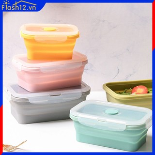 Hộp cơm trưa gấp gọn bằng silicon hộp bảo quản giữ nóng thức ăn bằng lò vi sóng hộp bảo quản flash12 _ vn