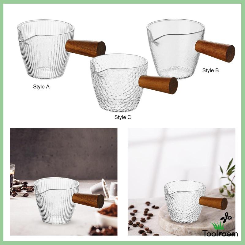 Dụng Cụ Pha Trà Mini Bằng Kính Cách Nhiệt Với Tay Cầm Bằng Gỗ Tiện Dụng