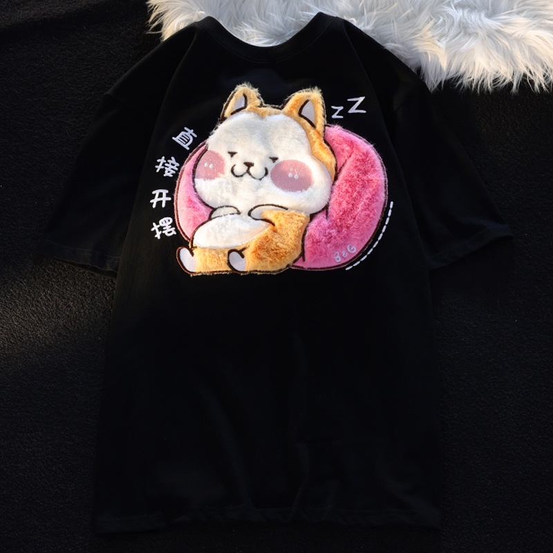 Áo Thun 100% cotton Tay Ngắn Dáng Rộng Vừa Vặn Phong Cách Hàn Quốc Thời Trang Cho Nữ 200g