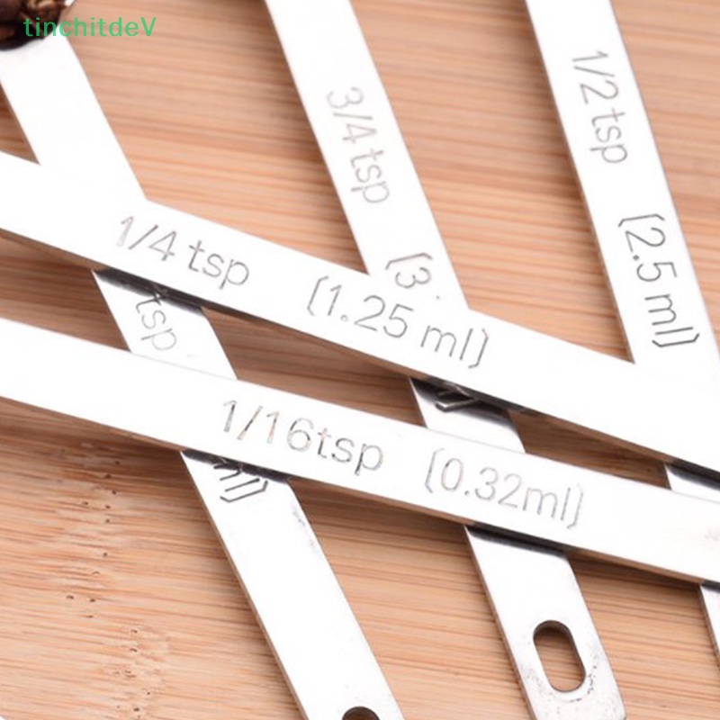 Set 6 Muỗng Đo Lường Bằng Thép Không Gỉ Tiện Dụng Khi Làm Bánh / Pha Cà Phê