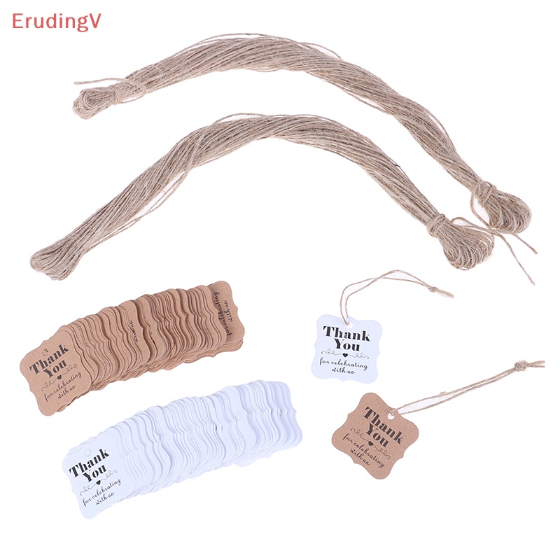 Set 100 Thẻ Giấy In Chữ Thank You for Celebrag Kèm Us Dùng Làm Quà Tặng Cho Bé