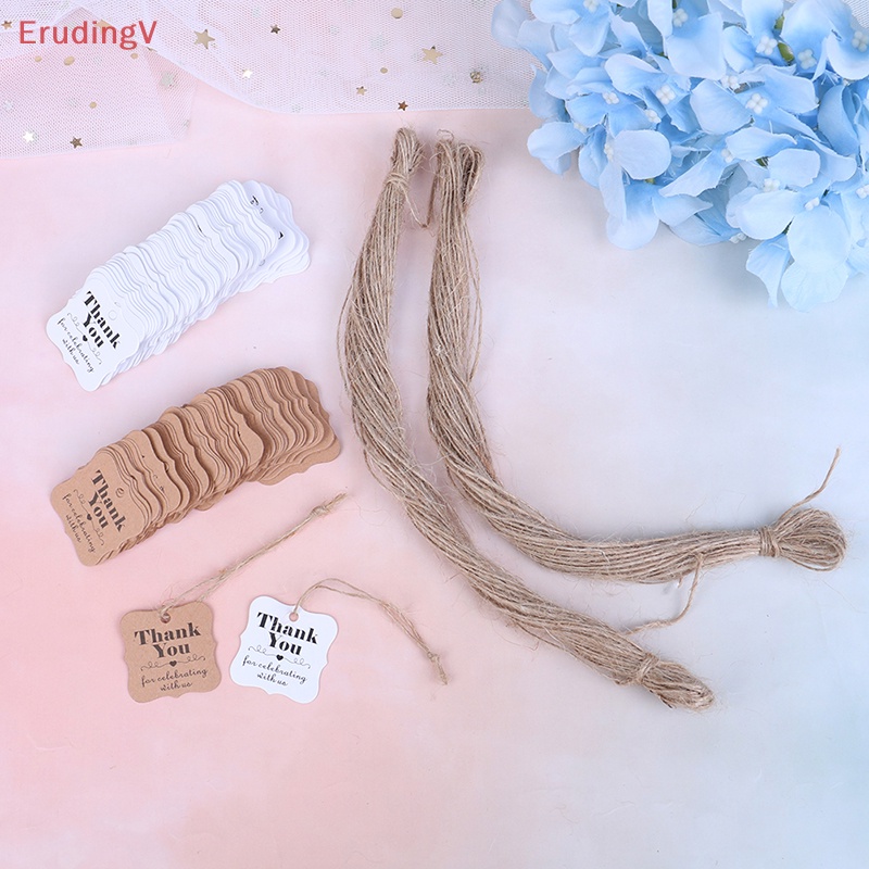 Set 100 Thẻ Giấy In Chữ Thank You for Celebrag Kèm Us Dùng Làm Quà Tặng Cho Bé