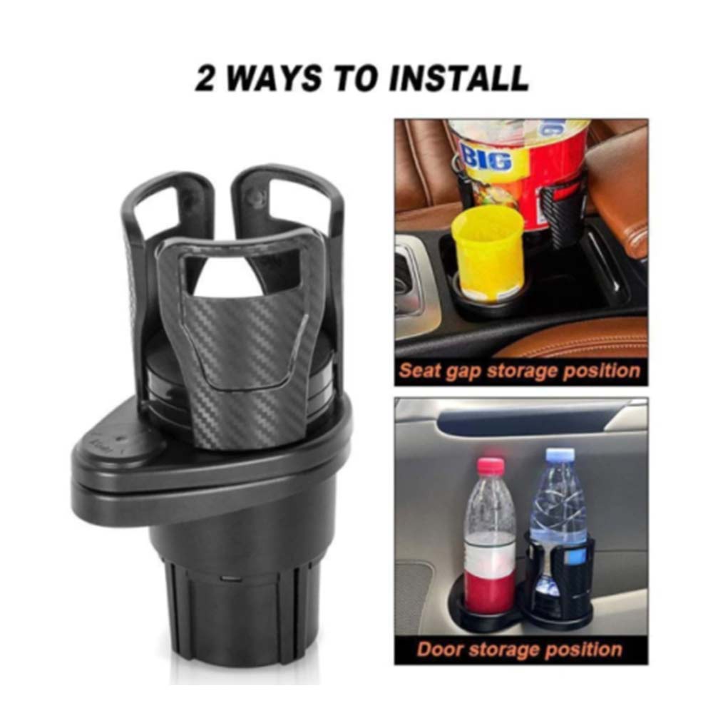 2 In 1 Cup Holder 360 Degree Rotating Water Car Cup Holder Dual Bottle Holder