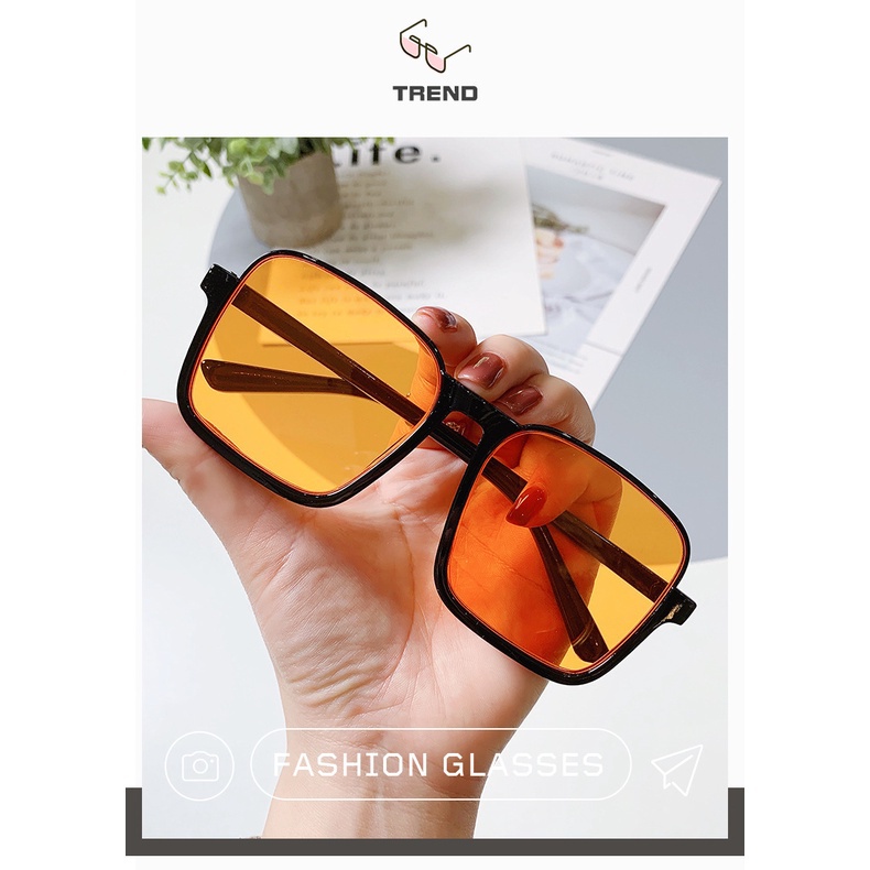 Kính Mát Gọng Vuông Oversize Chống Tia UV Phong Cách Retro Dành Cho Nam Nữ