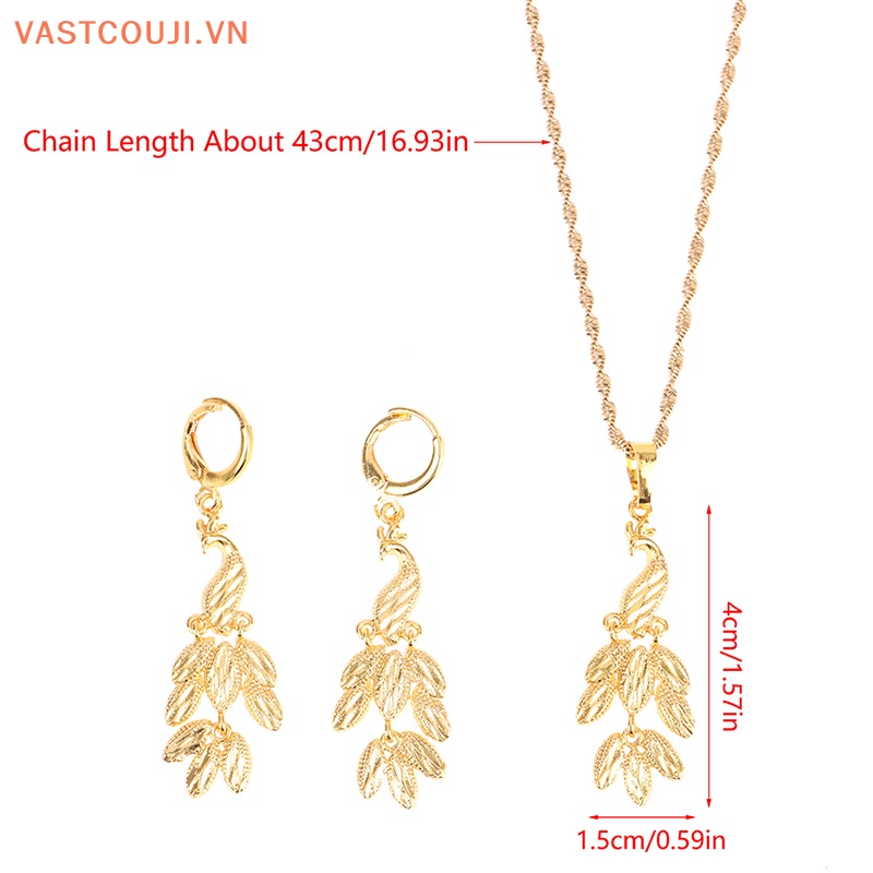 Vòng cổ Mạ Vàng Phối Tua Rua Hình Chim Công Thời Trang Cho Nữ