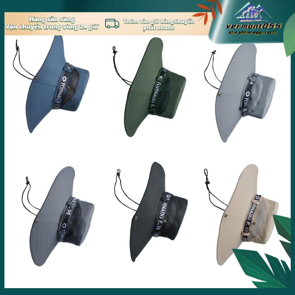 Vermont055 Câu Cá Nón Thoáng Khí Cotton Polyester Vành Lớn Mũ Chống Nắng Cho Nam Mùa Hè Leo Núi