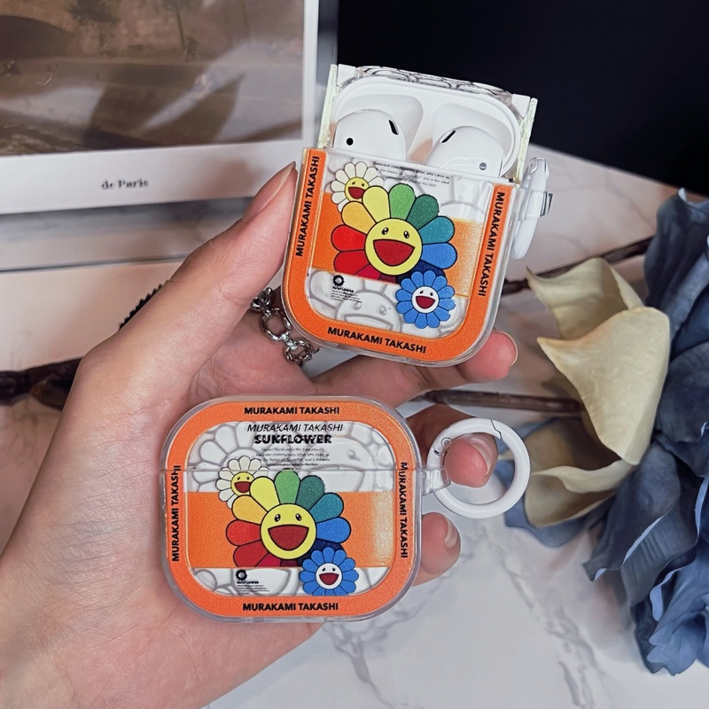 Vỏ Bảo Vệ Hộp Sạc Tai Nghe Bluetooth AirPods 1 2 3 Gen Pro2 2022 Bằng Silicon Hình Hoa Hướng Dương Chống Trầy Xước